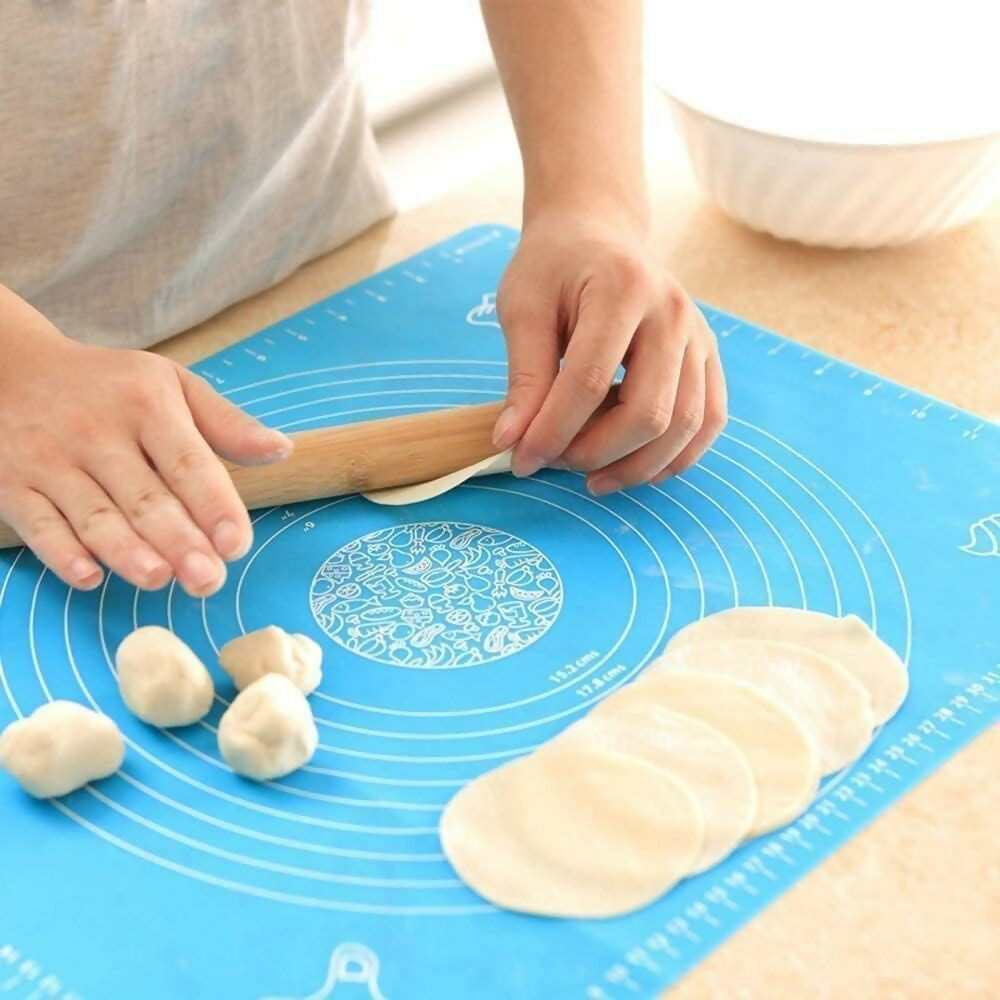Silicone Non-Stick Atta Kneading & Baking Mat (50x40 cm, Multicolor)