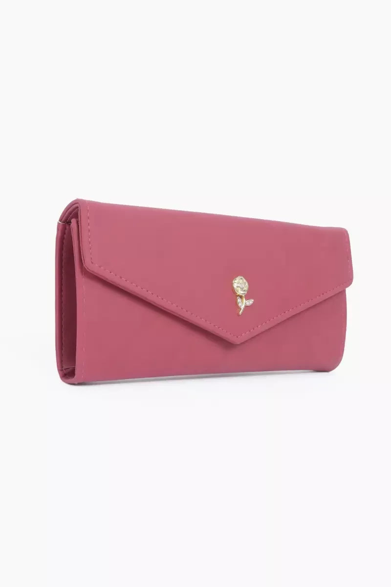 Women's Solid Hand Clutch Wallet Purse - Pink