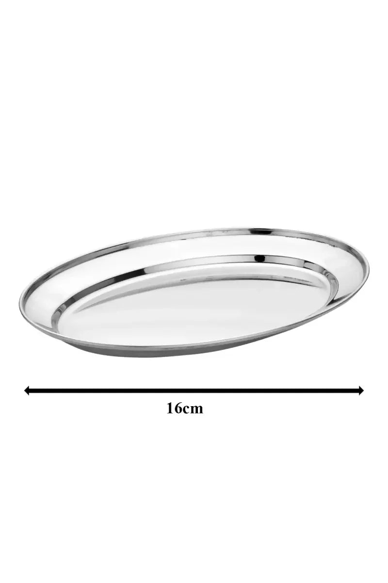 Tej - Stainless Steel Oval Plate - 16cm
