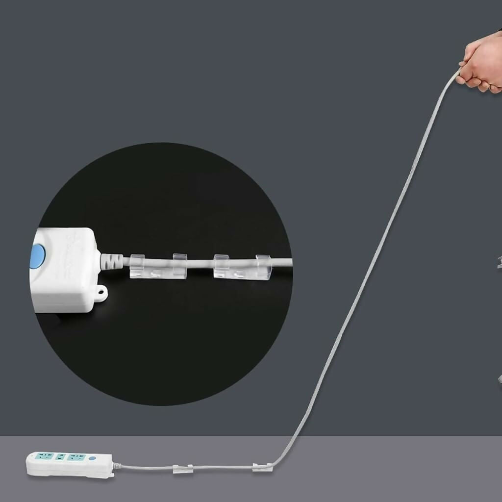 Wire Management Clips Multipurpose Cable Organizers with Strong Self-Adhesive for Home & Office (Pack of 20)