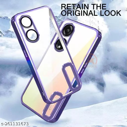 Purple 6D Chrome Logo Cut Transparent Case for Oppo Reno 8T