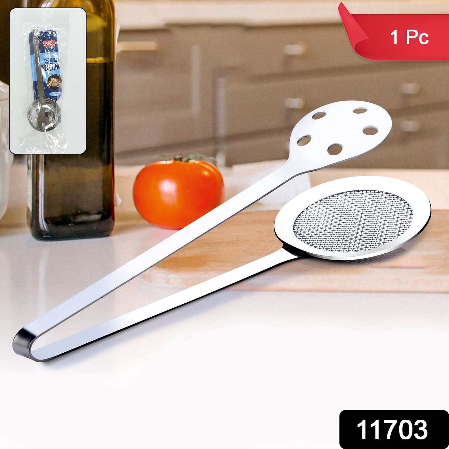Apex Stainless Steel Skimmer Serving Tong – Durable Kitchen Tool for Safe Food Handling