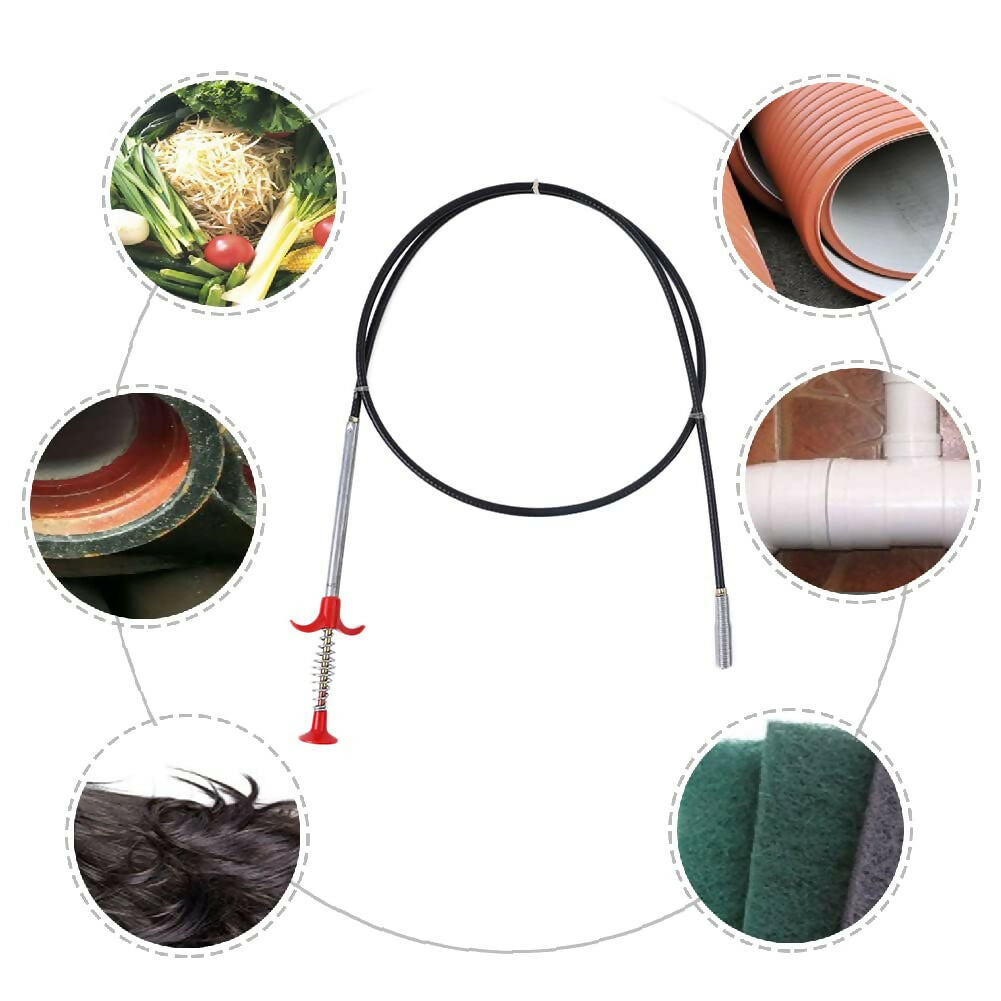 Stainless Steel Hair Catching Claw Sewer Dredge Remover Tool (160 cm)