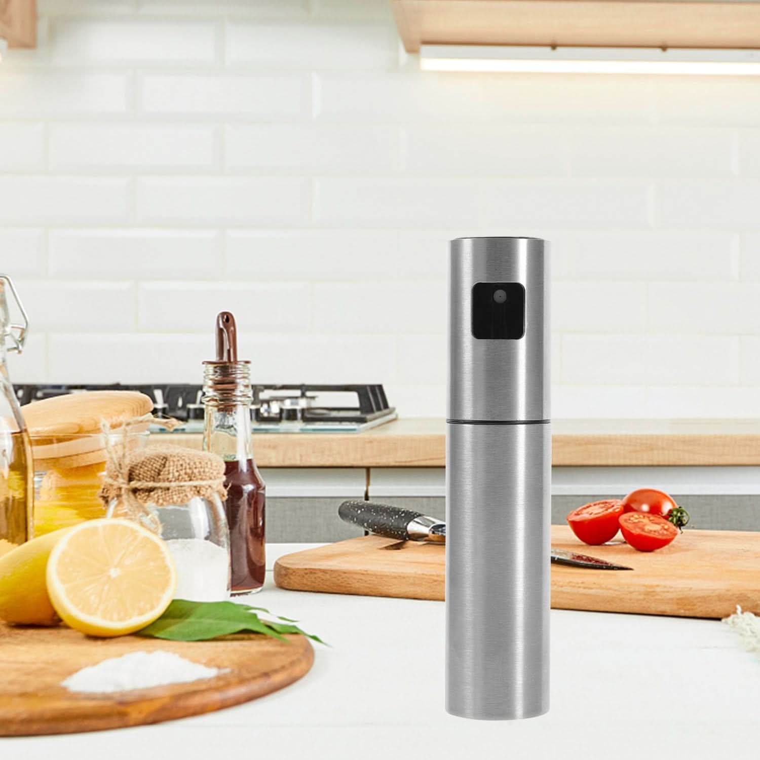 Food Grade Stainless Steel & Glass Oil Spray Bottle – 100ml for Dosa & Cooking