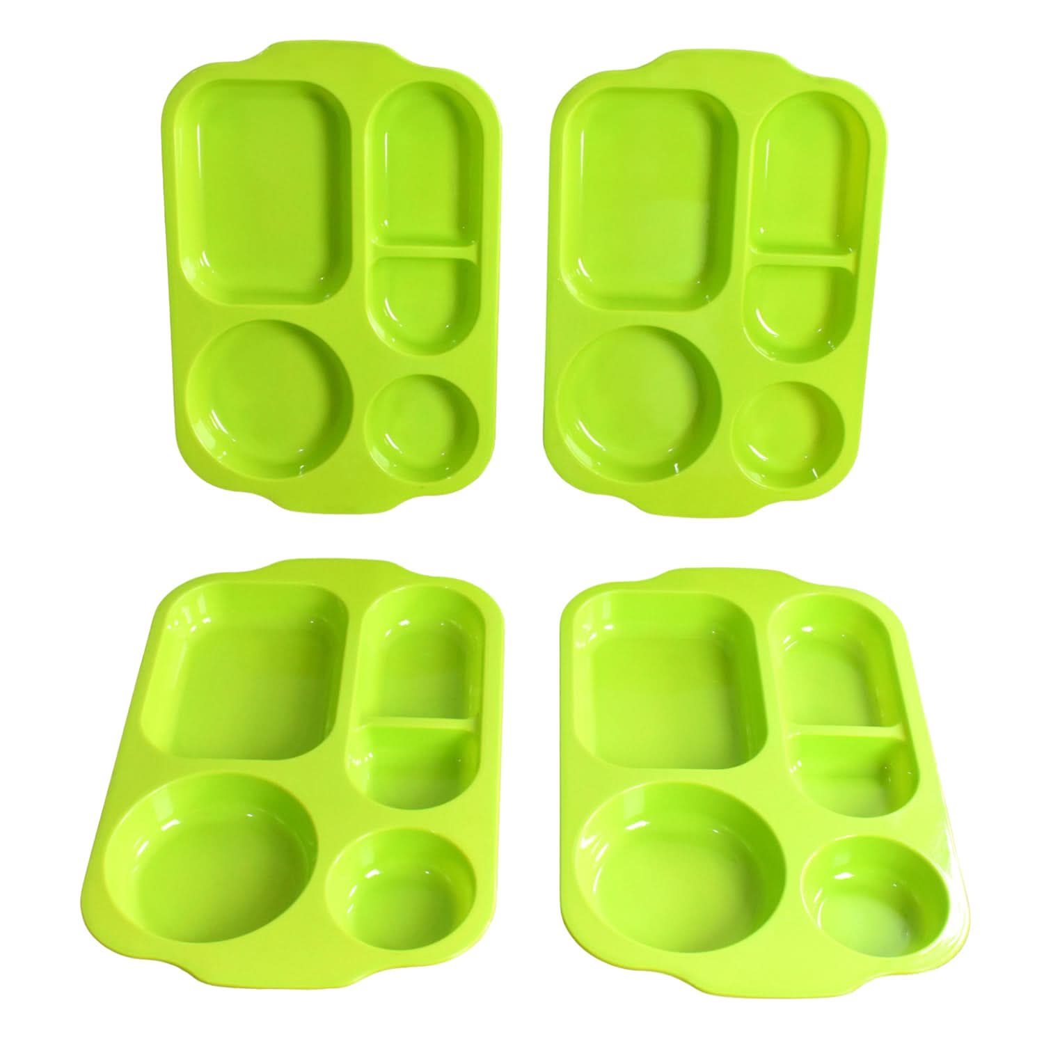 Unbreakable Plastic Food Platesbiodegradable 5 Compartment Square Plate For Food