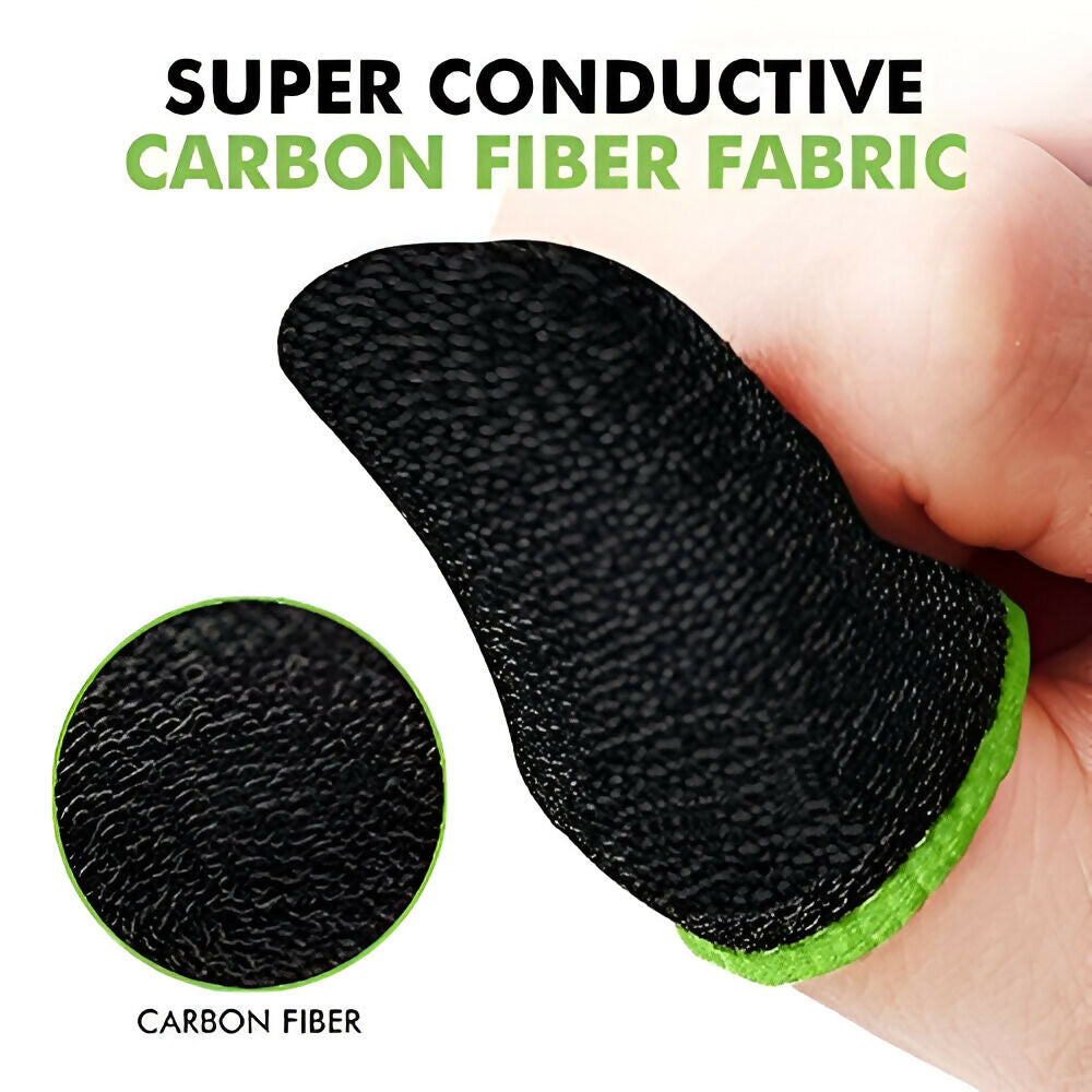 2 Pairs Professional Anti-Slip Gaming Finger Sleeves – Sweat-Proof, Touchscreen-Compatible Thumb Sleeves for PUBG, Free Fire & Mobile Gaming