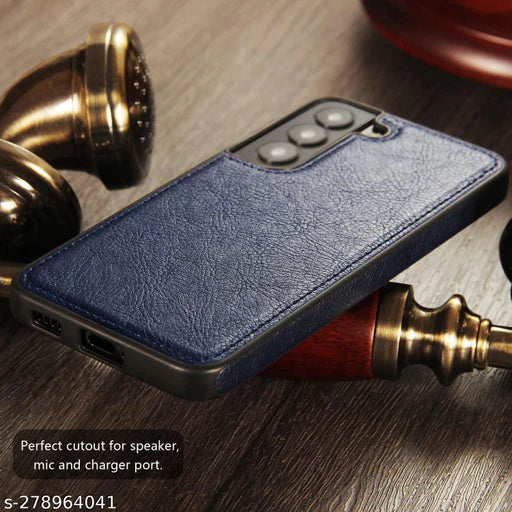 Puloka Dark Blue Leather Case for Samsung S23 5G