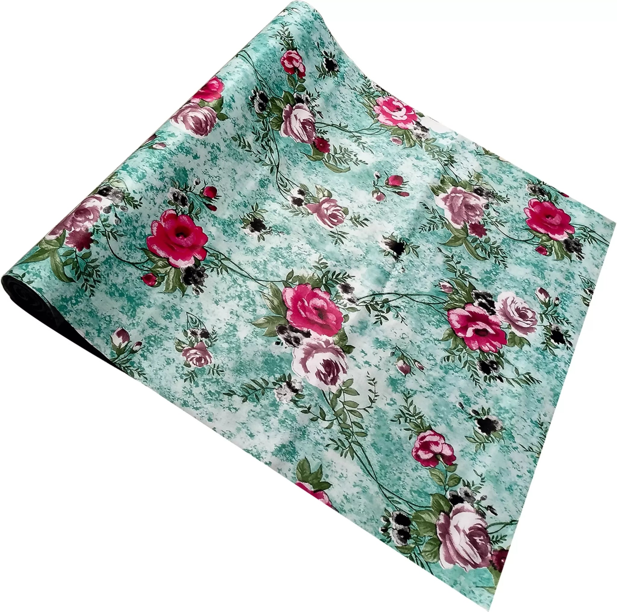 Mopak Decor Polyester Solid Green Fridge Mat & Cover - Pack of 1 (5 Meter).