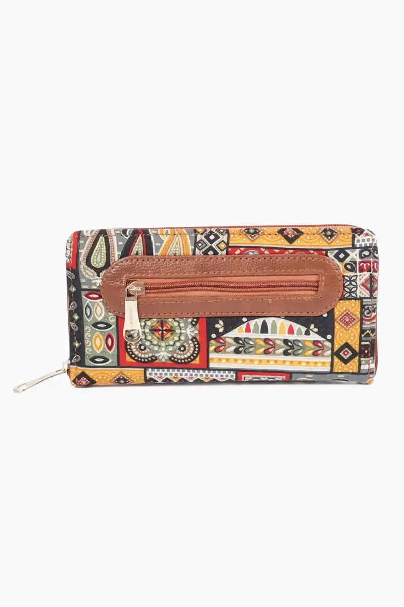 Paisley Print Purse for Women - Grey