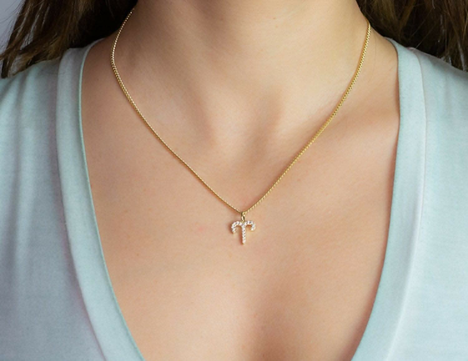 Pinapes Double Design Aries Star Sign Necklace