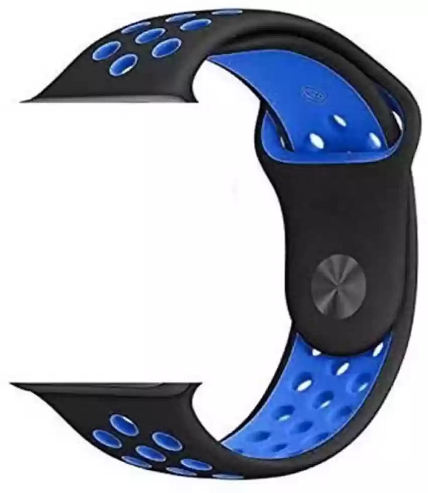 Black Blue Dotted Silicone Strap For Apple Watch Series 6  (38mm/40mm/41mm)
