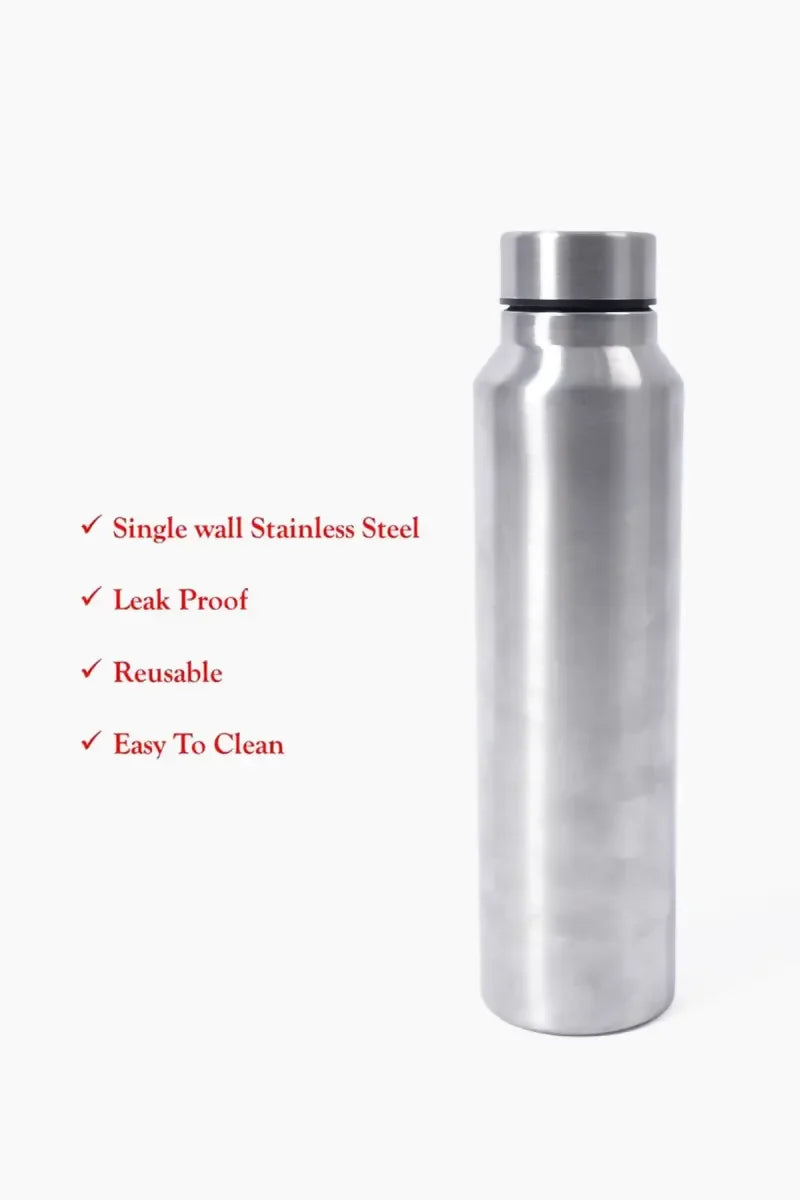 Stainless Steel Water Bottle (1 ltr, Silver)