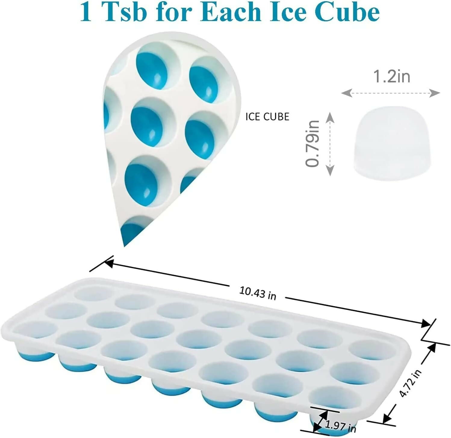 Pop-Up Ice Cube Trays for Easy Release – With Lid, Freezer Safe
