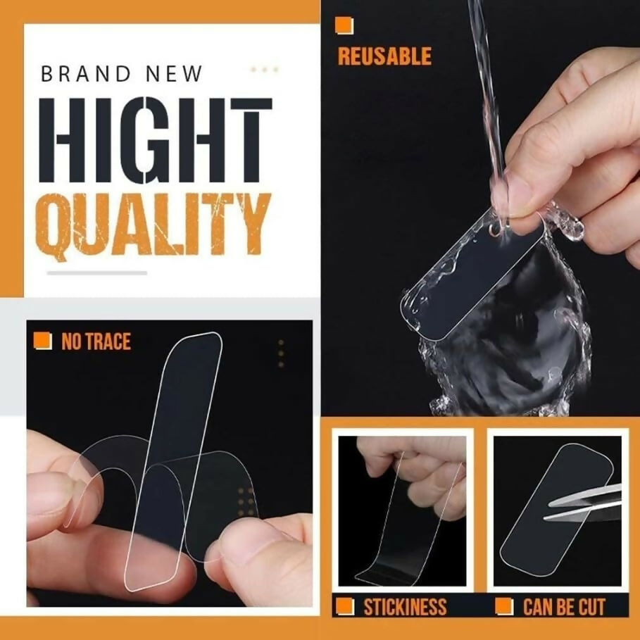 60 Pcs Heavy-Duty Clear Double-Sided Adhesive Tape with Storage Box