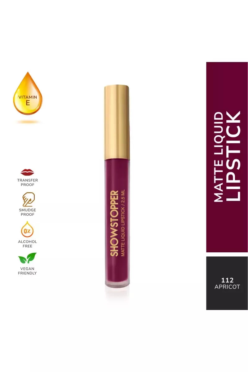Neyah Show Stopper Matte Liquid Lipstick - 2.4gm(Apricot)