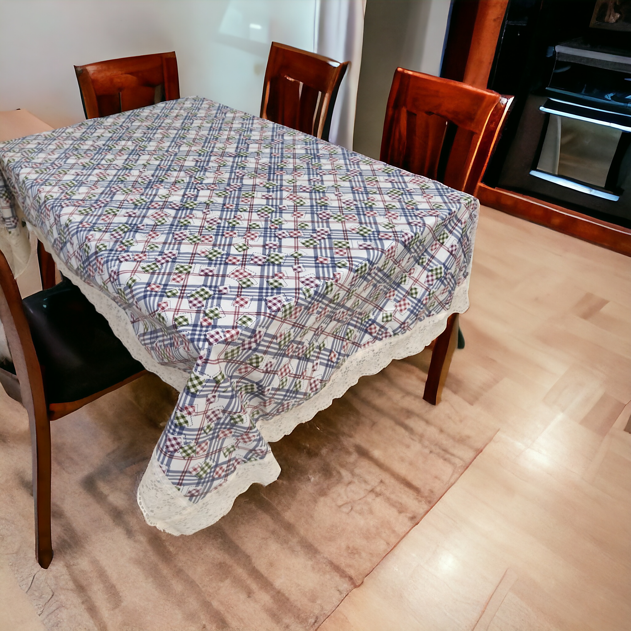 Embroidered Blue Dye 3D Table Covers – Small & Large (40x60 & 60x90) Inches