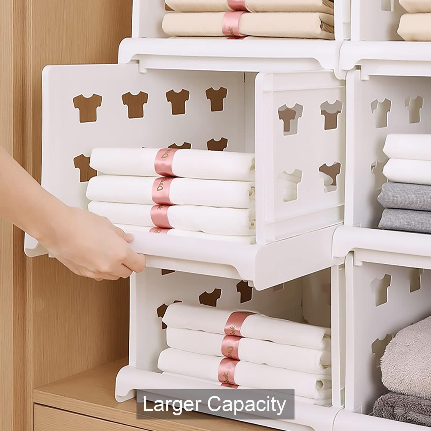 3-Layer Foldable Storage Organizer – Stackable Drawer Shelf (1 Pc)