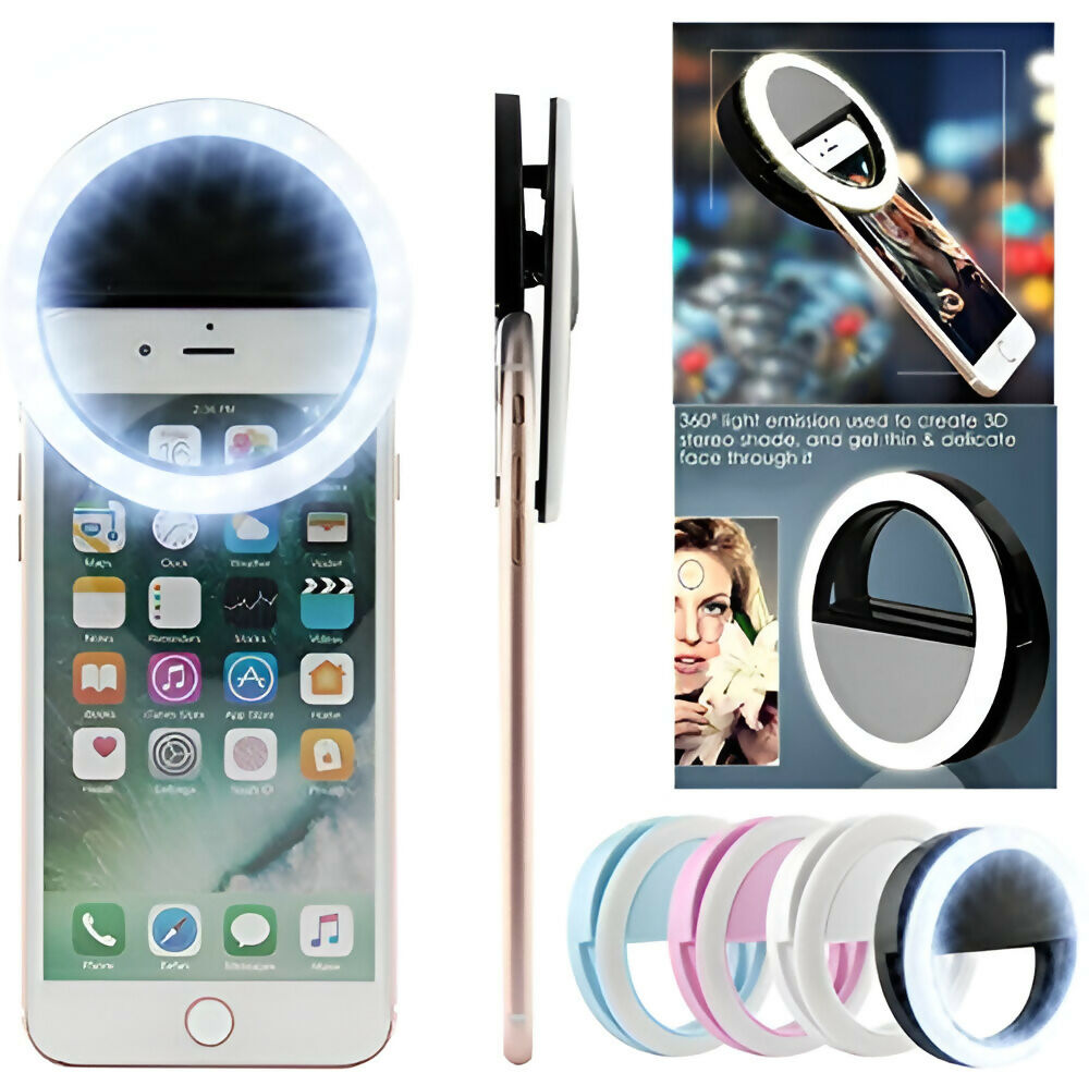 Portable 36-LED Selfie Ring Light with 3 Brightness Modes – Soft White Lighting for Phones, Cameras, and Video Shoots (Random Color)