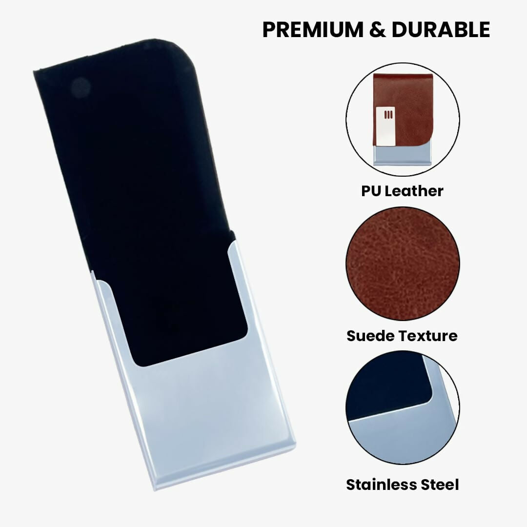 Steel Slim Pocket Card Holder (Brown)