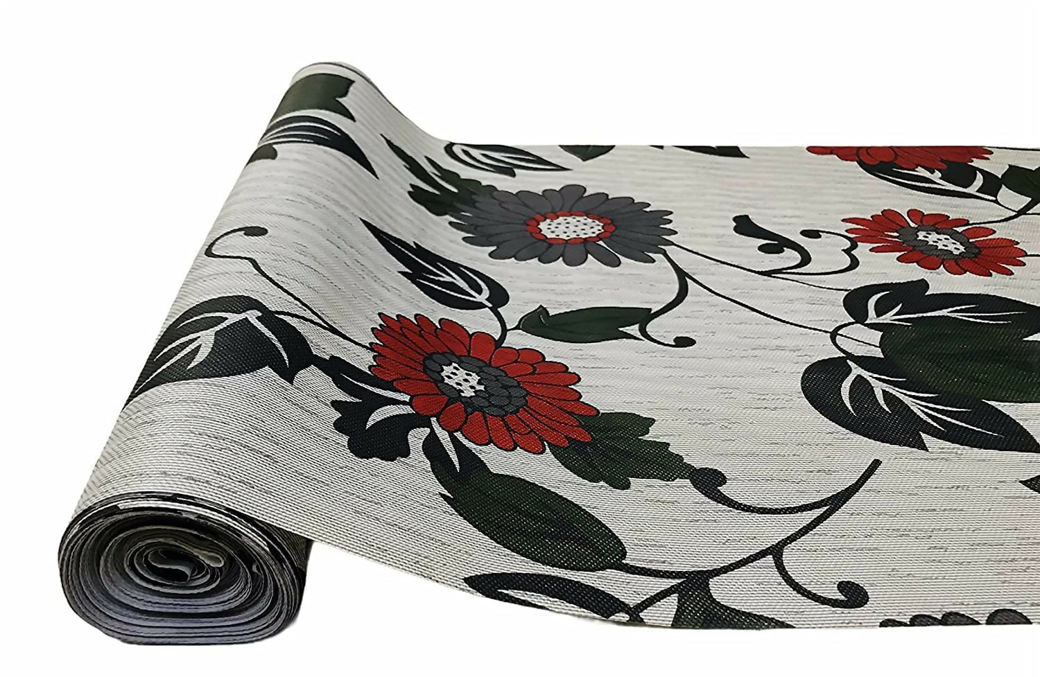 Mopak Decor ShelfLiner used for Wardrobe kitchen cabinet Drawer Slab Roll (Grey Black Leaf)