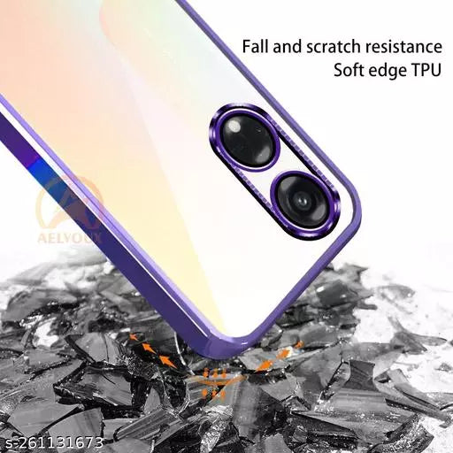 Purple 6D Chrome Logo Cut Transparent Case for Oppo Reno 8T