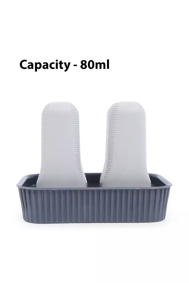 Plastic Salt & Pepper Sprinkler Set with Stand - 80ml (each)