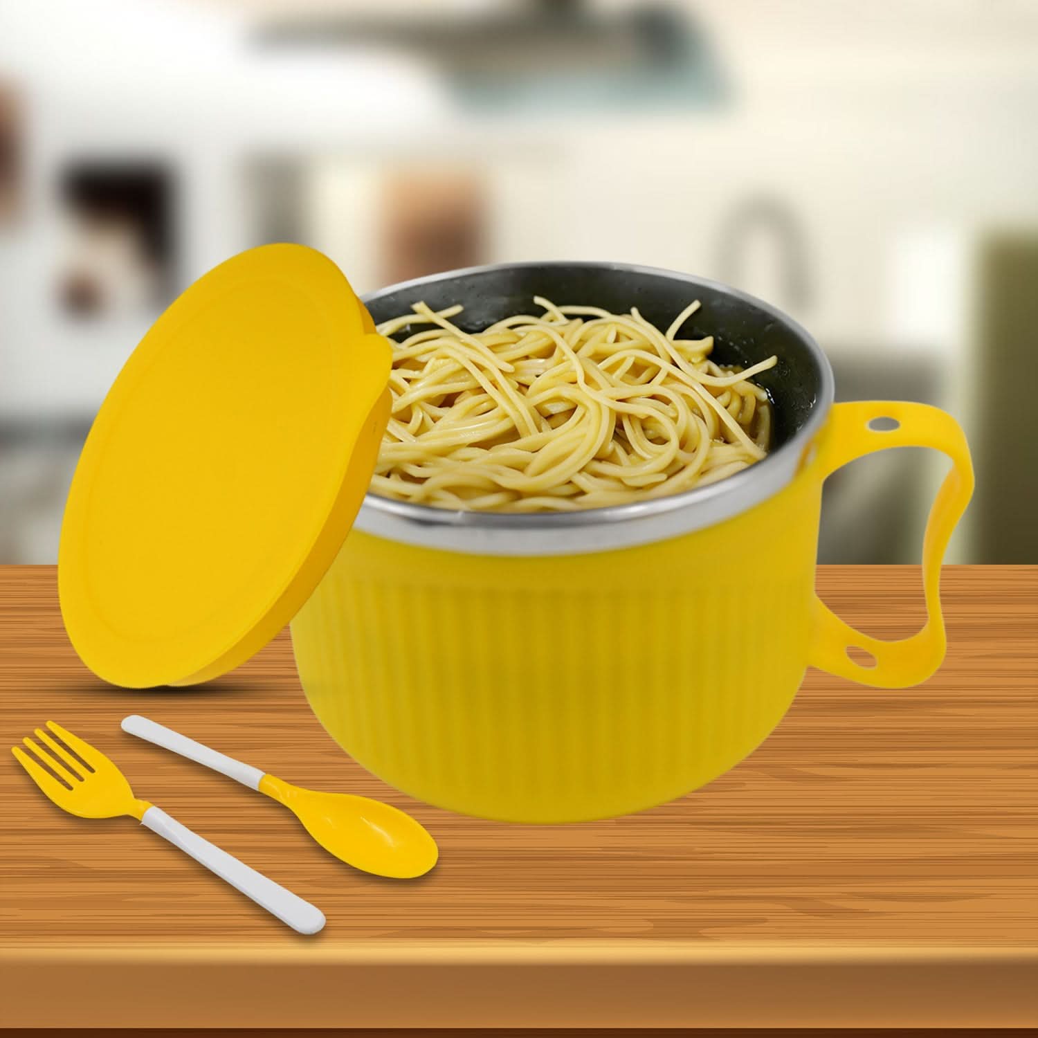 Microwave-Safe Maggi Bowl with Handle and Lid – Ideal for Instant Noodles, Soups, and Snacks