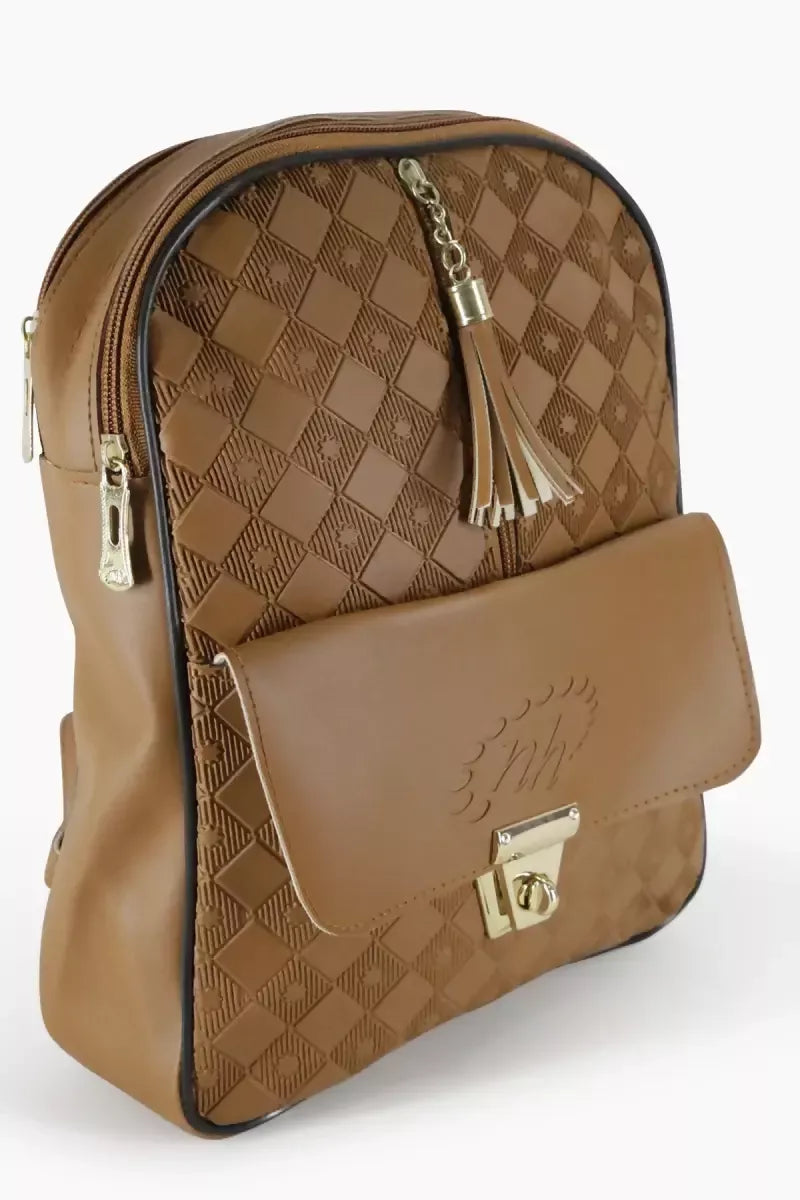 Trendy Casual Backpack for Girls - Brown