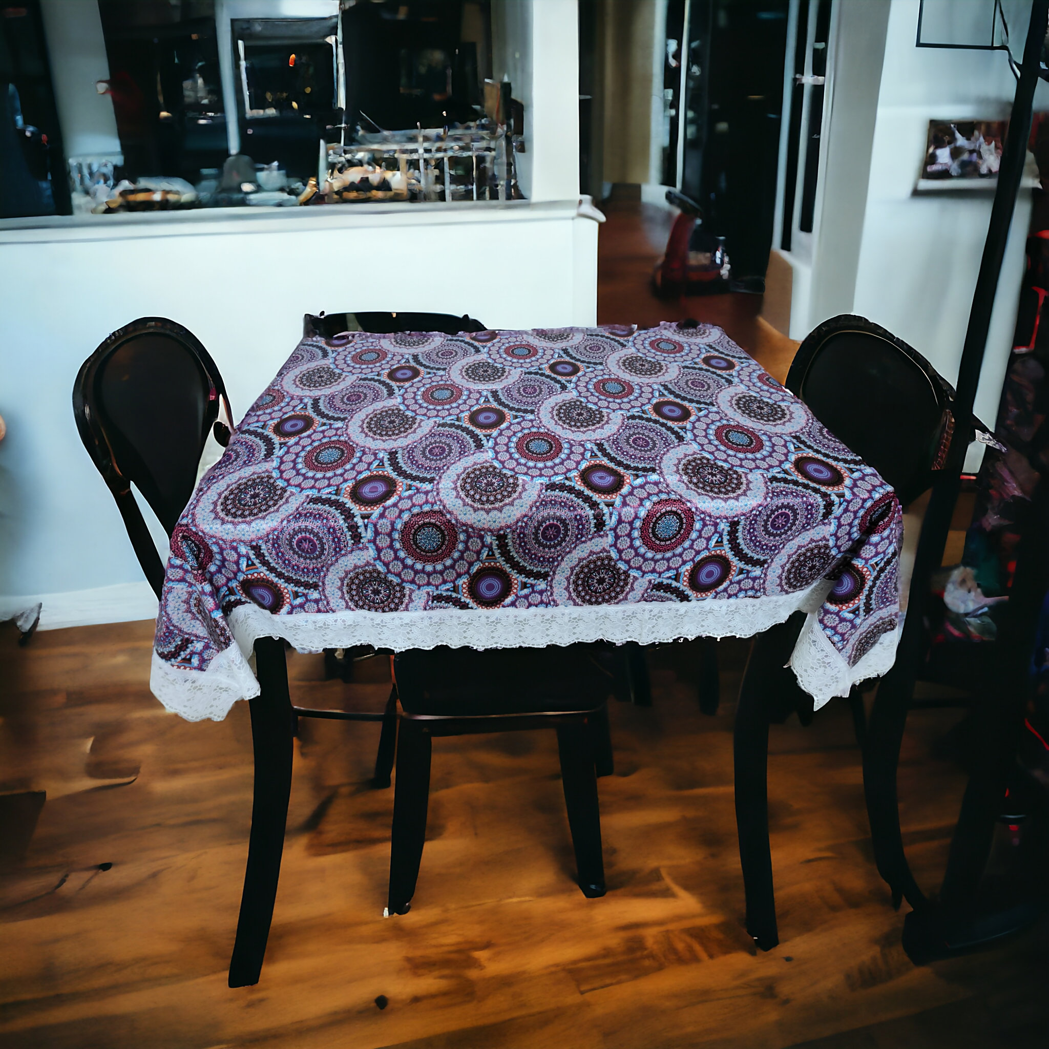 Mopak decor Table Cover 3D Medium Size 2 to 4 Seater 40*60 Classic Table Cover Printed Table Cover with Lace Centre Table Cover Rectangular Table Cover Dining table cover