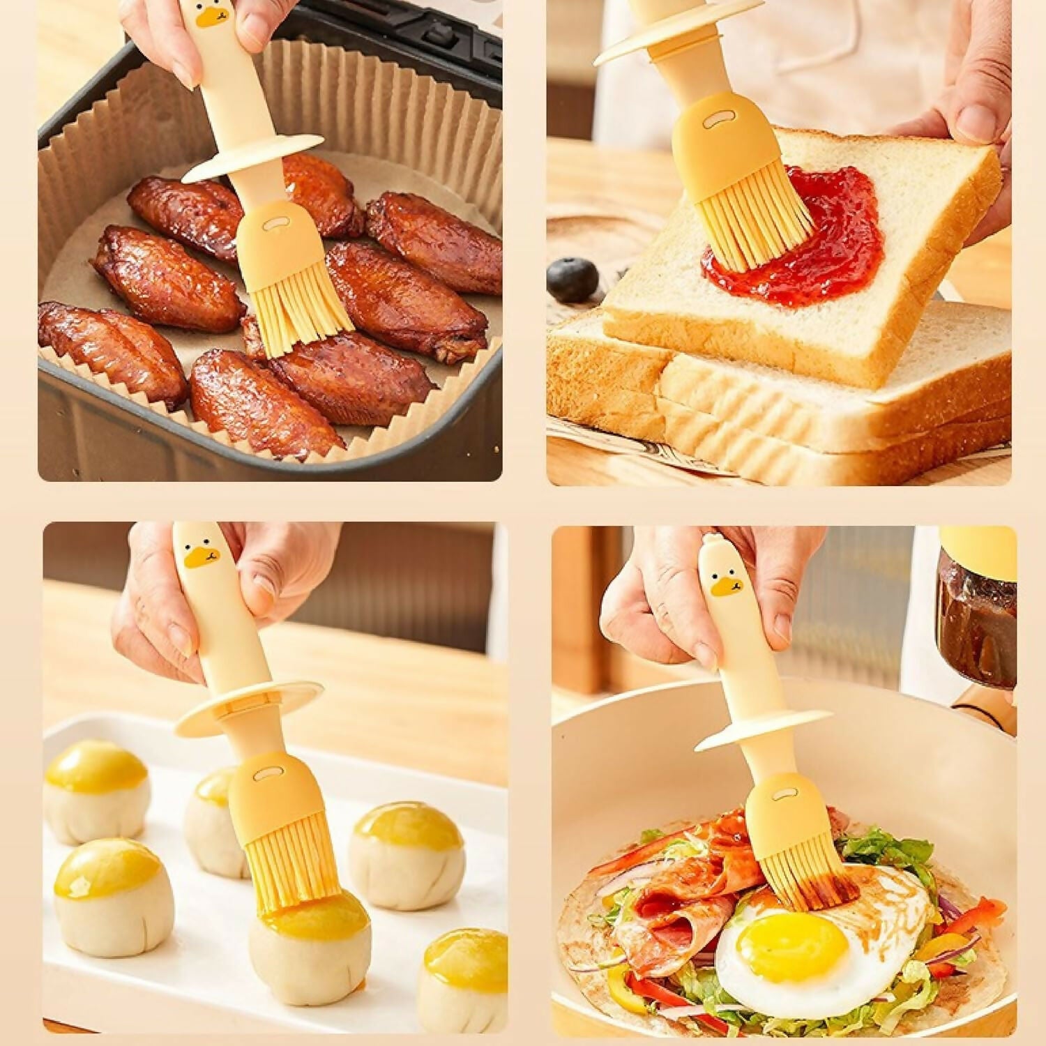 Oil Dispenser Bottle with Silicone Brush Transparent Plastic Jar for Cooking, Baking(200ml)