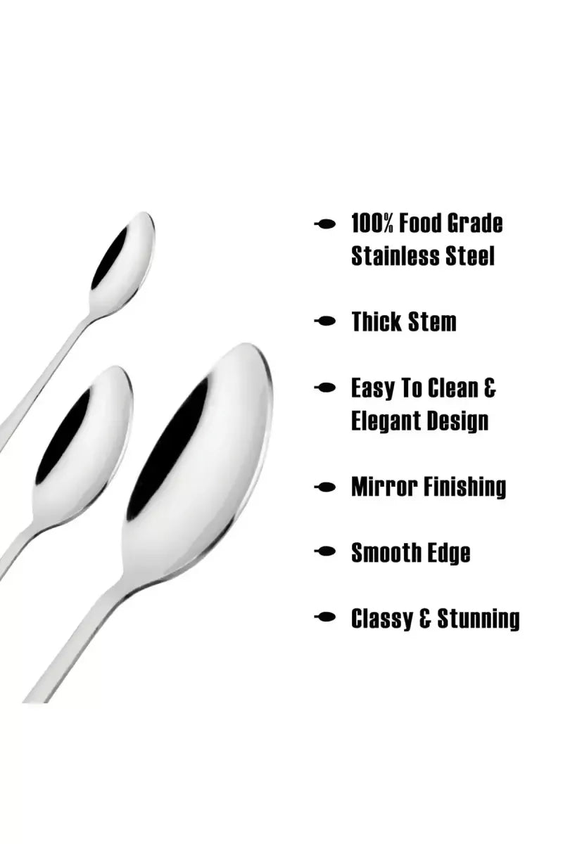 Prabha Stainless Steel Royal Tea Spoon Set - 14cm