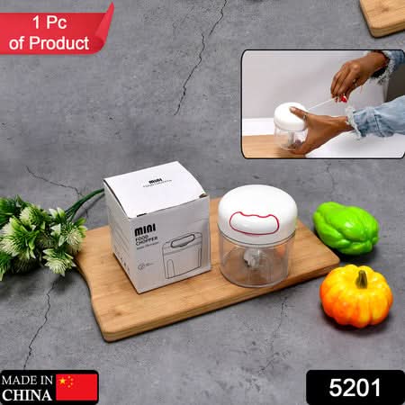 Mini Food Chopper – Compact Manual Vegetable & Fruit Cutter for Kitchen Use (1 Pc)