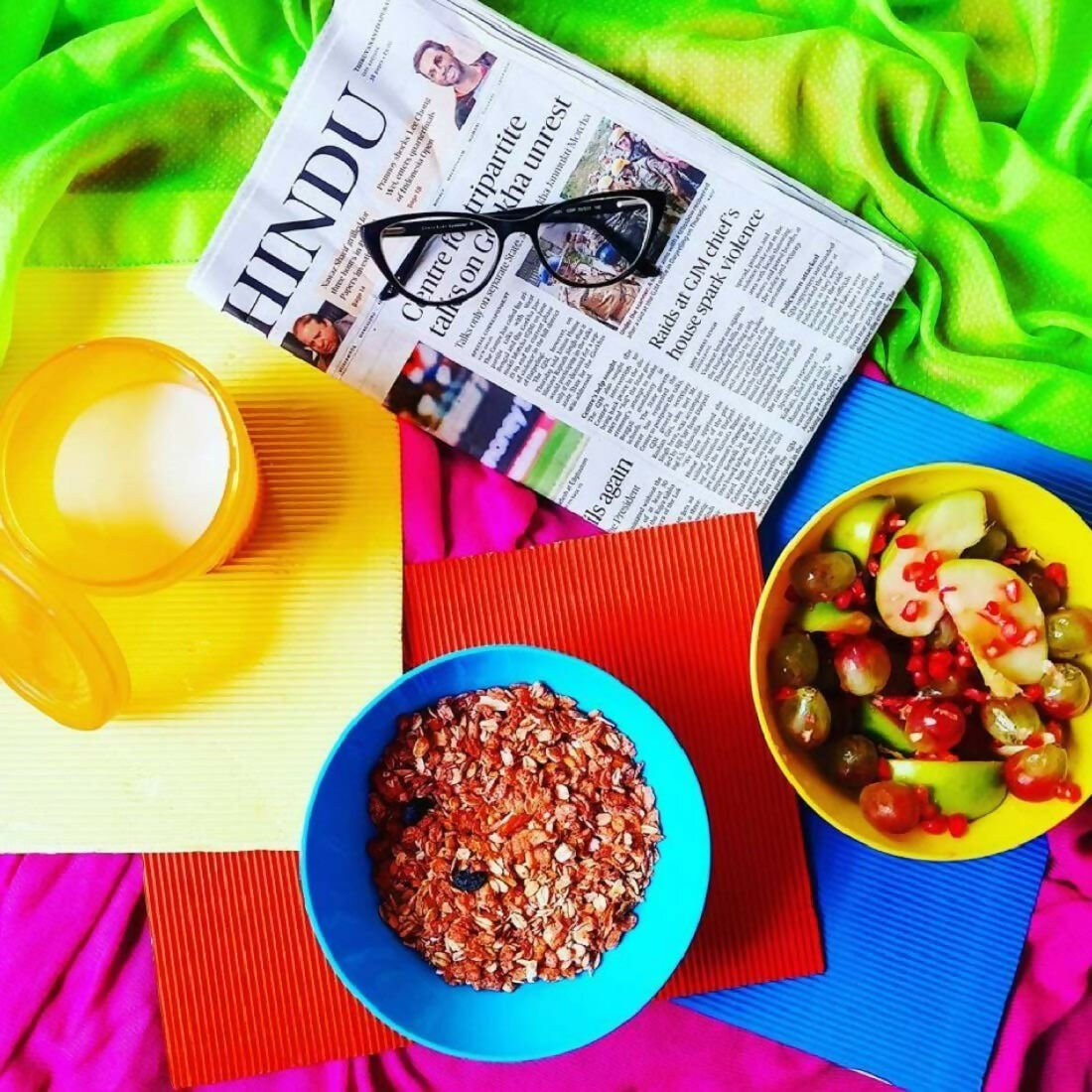 Unbreakable Wheat Straw Plastic Bowls (Multicolor, Pack of 3)