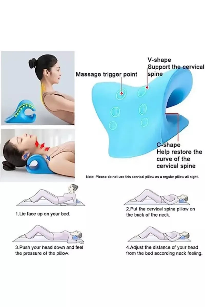 Neck Stretcher Chiropractic Cervical Pillow for Neck Pain Relief