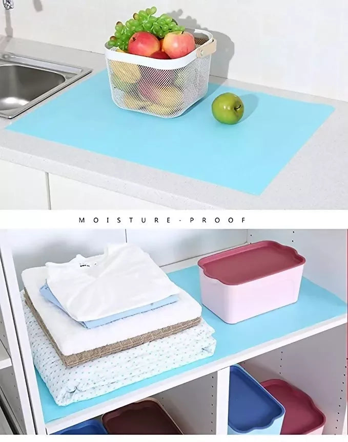 Mopak Decor Plain Sky Blue Eva Printed Solid Fridge Mat & Cover Pack of 1- (1.5Meters)
