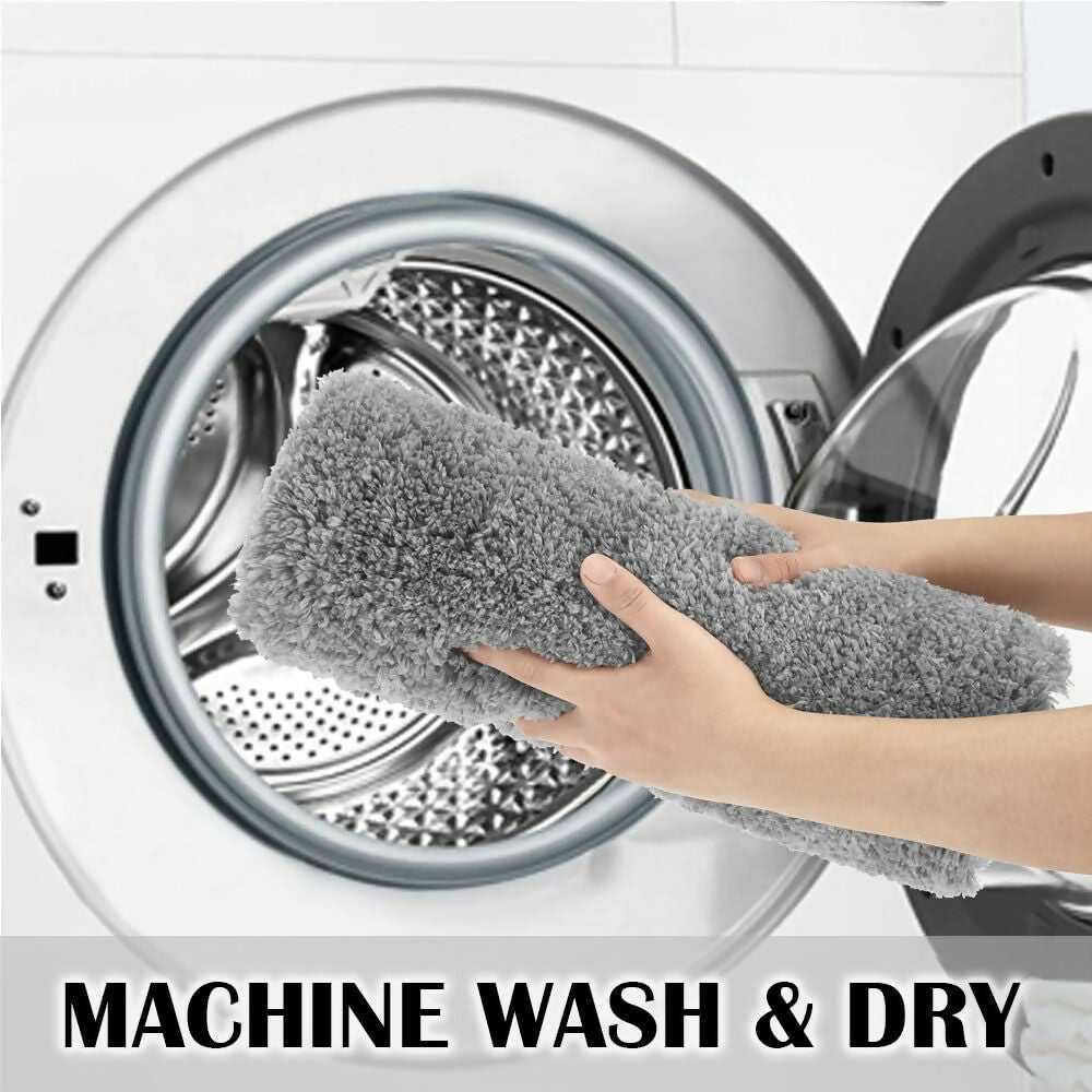 AaHo Bathroom Floor Mat Water Absorbent Microfiber Rug (Silver)