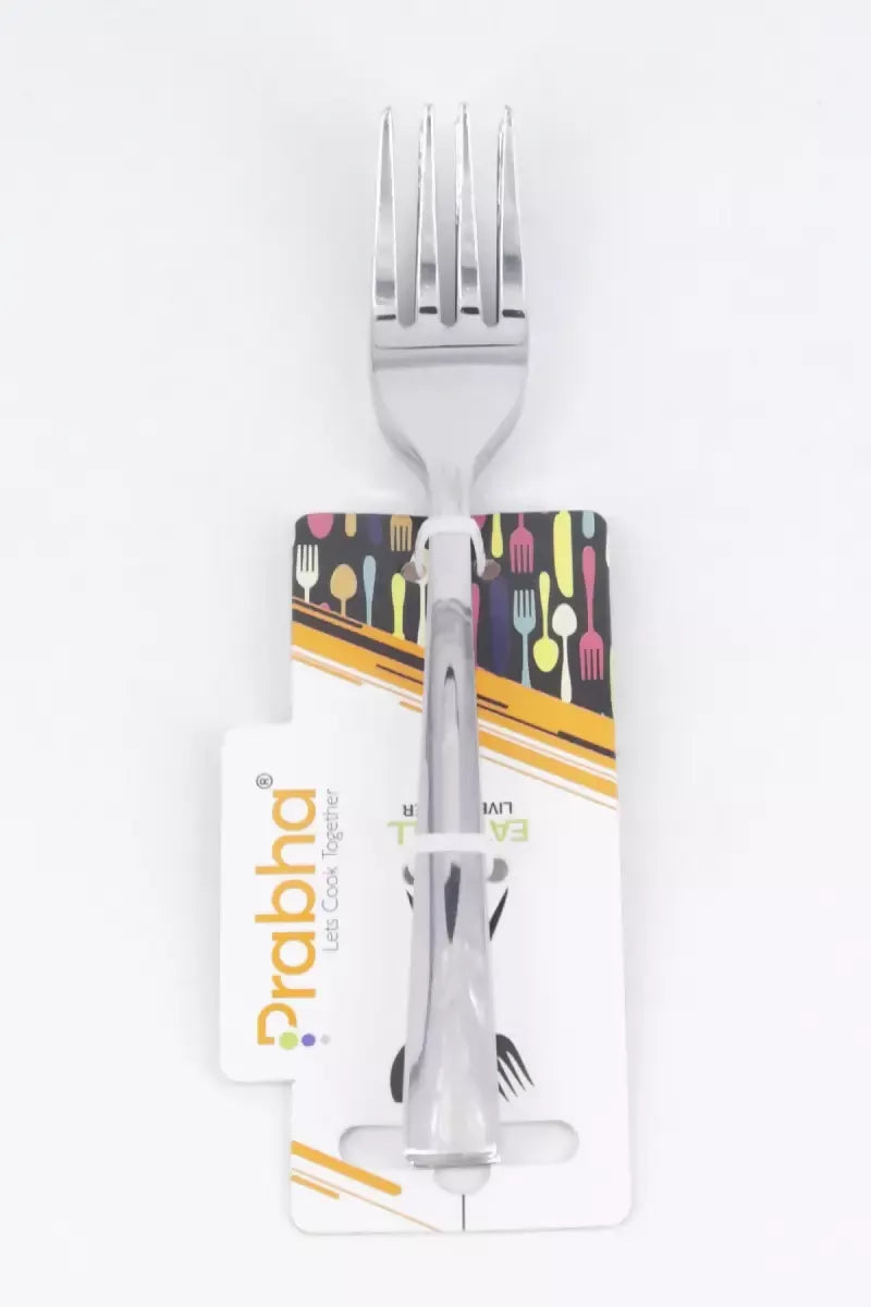 Prabha Stainless Steel Petal Plain Baby Fork Set - 16cm