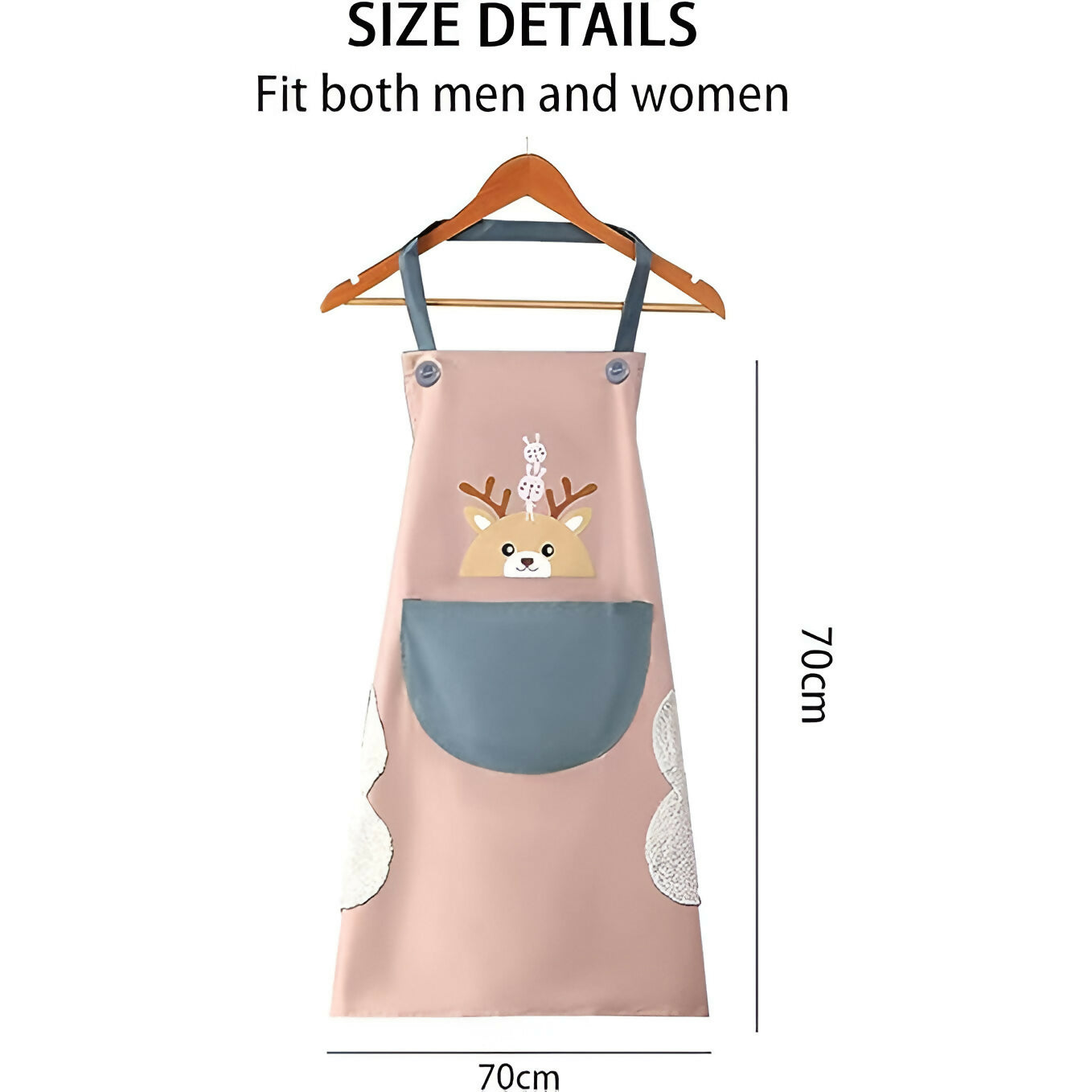 HOMEGLARE Deer With Pockets and Hand-Wiping Apron (Random Colour,Single Pc)