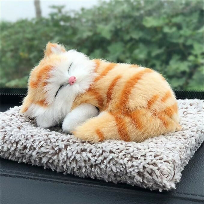 Sleeping Cat Plush Toy with Realistic Sound