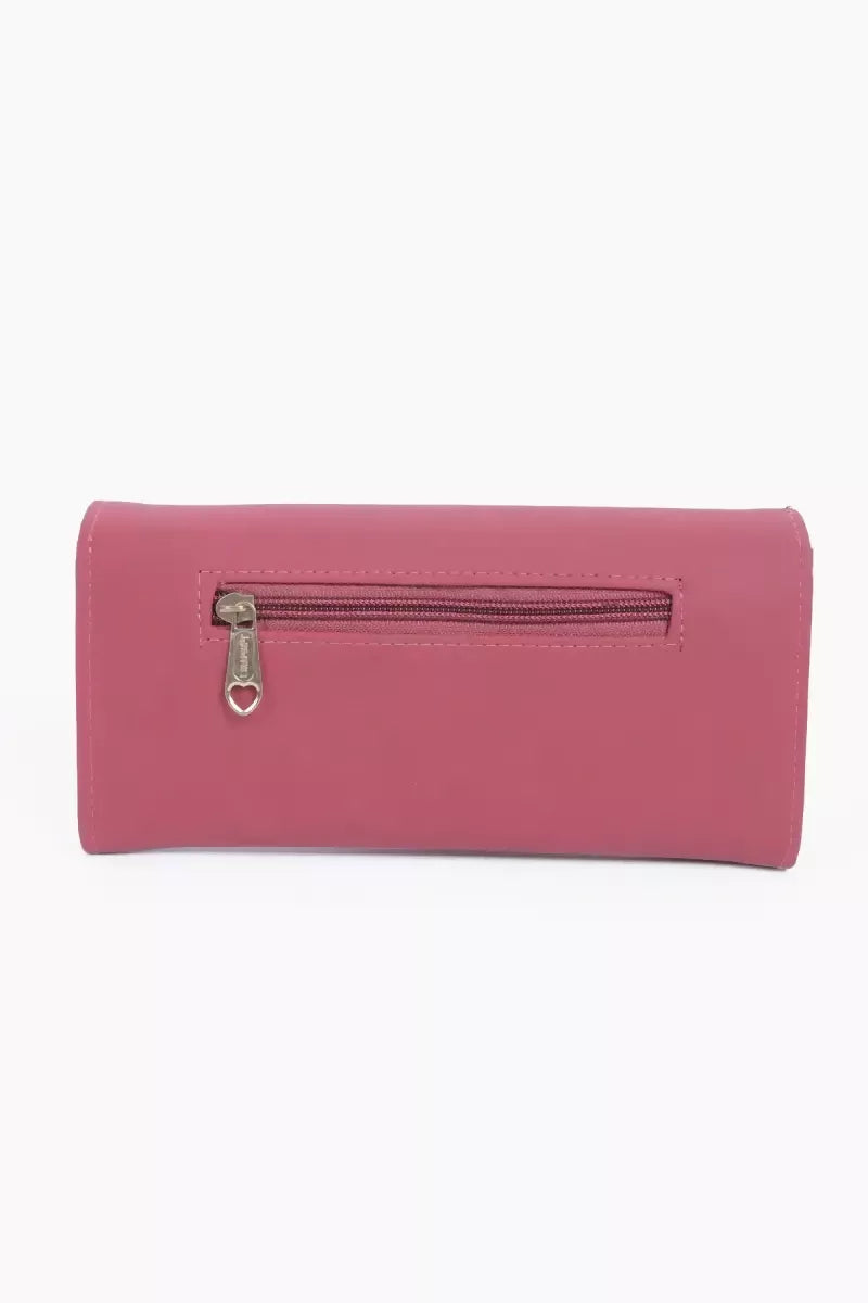 Women's Solid Hand Clutch Wallet Purse - Pink
