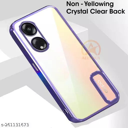 Purple 6D Chrome Logo Cut Transparent Case for Oppo Reno 8T