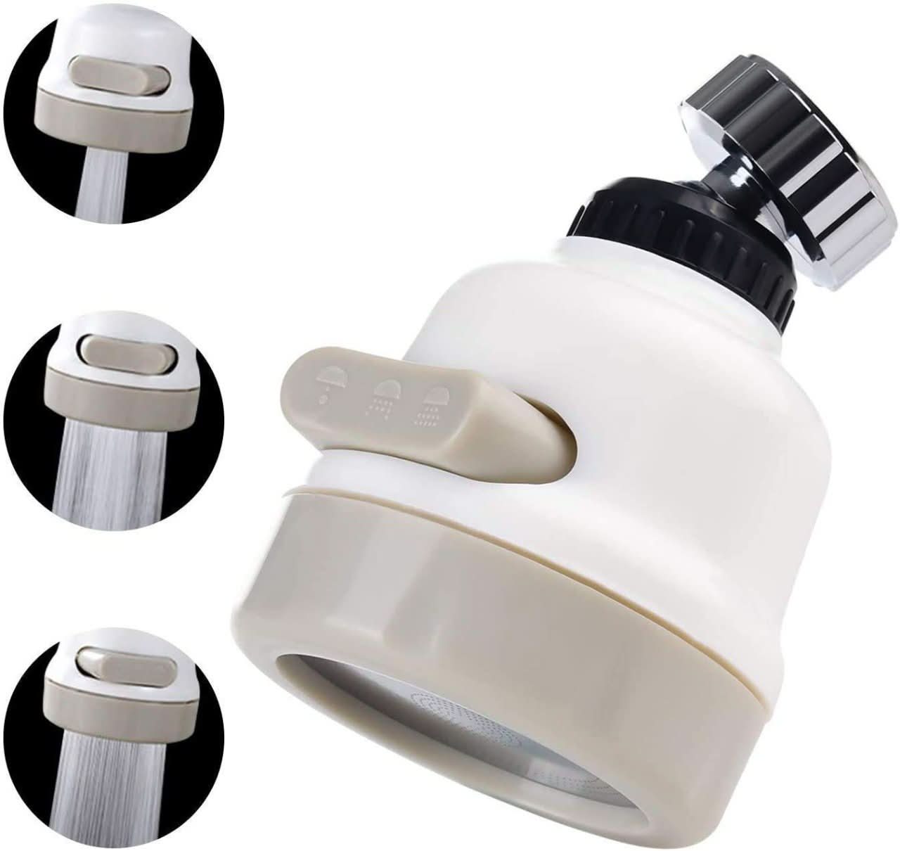 Rotatable Splash Proof 3 Modes Water Saving Nozzle Filter Faucet Sprayer