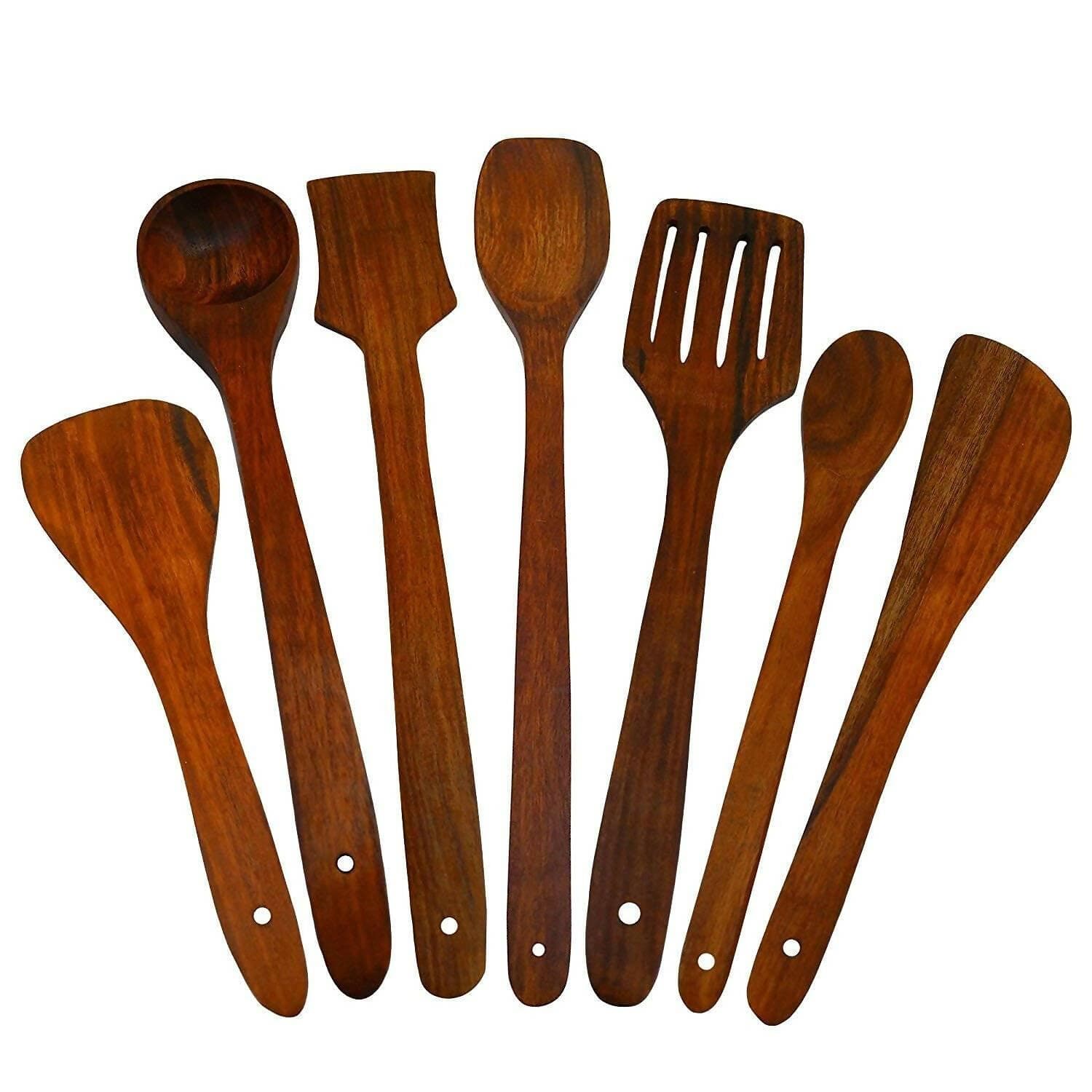 Wooden Cooking Spoons Set (Pack of 7)
