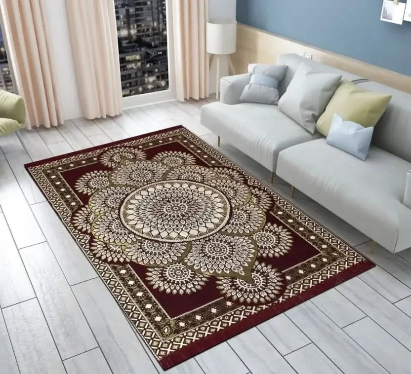 THE FRESH LIVERY Red Cotton Carpet (137x190 cm)